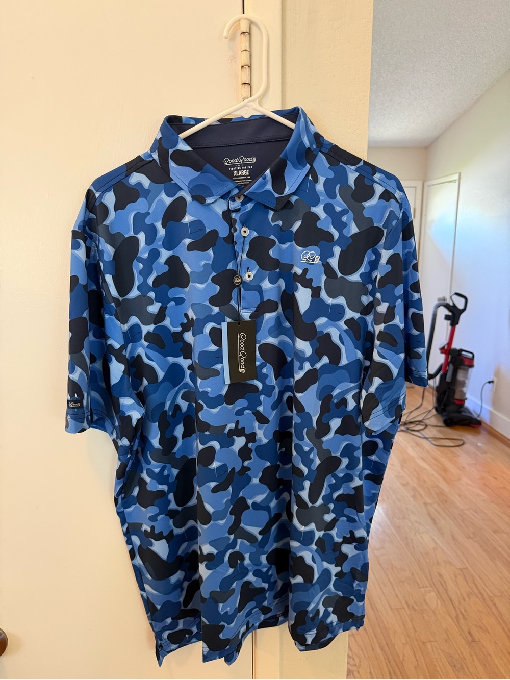 Good Good Gear Men's Blue Camo Polo